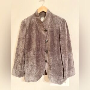 Armani Collezioni Made In Italy Viscose Silk Blend Gray Jacket Blazer Women’s 12